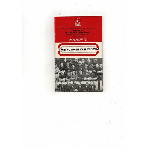 Liverpool v Eintracht Frankfurt UEFA Cup Football Programme 1972/73 + League Review
