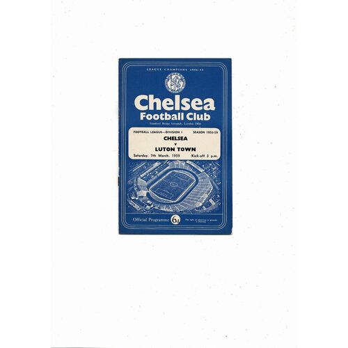 1958/59 Chelsea v Luton Town Football Programme