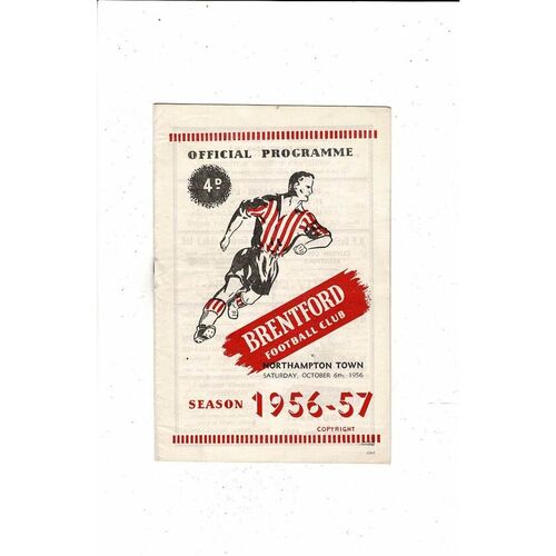 1956/57 Brentford v Northampton Town Football Programme