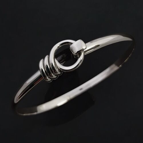 Sterling silver hook bangle