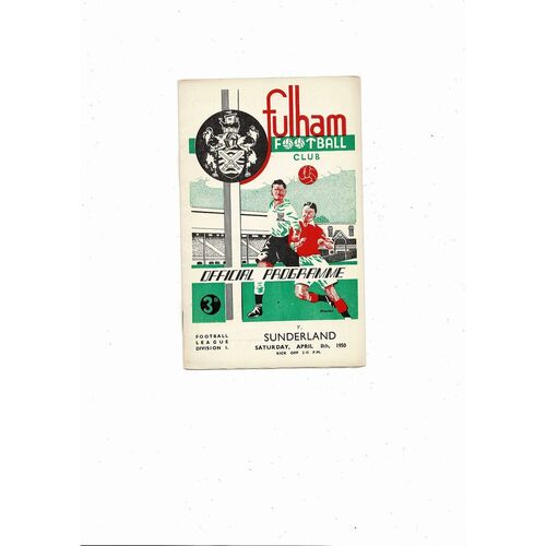 1949/50 Fulham v Sunderland Football Programme