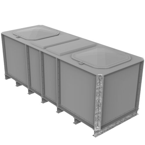 PW.3X1X1.IFB.DIV.AG(1.5+1.5) - 3000 LITRE DIVIDED SECTIONAL WATER TANK, INTERNALLY FLANGED BASE (IFB)