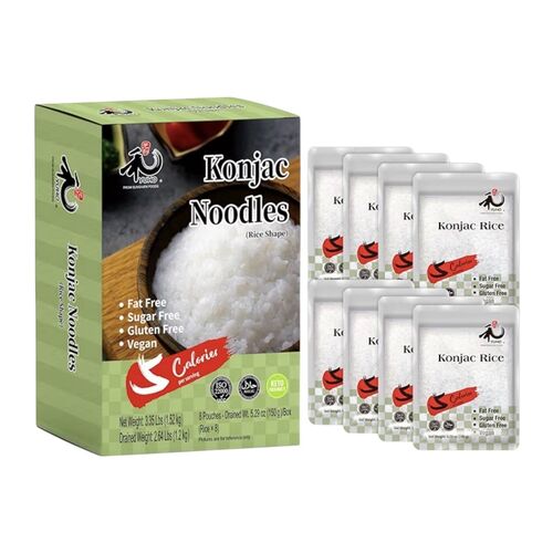 YUHO Konjac Noodles - Rice Shape  (8 Packs) - 1.52 Kg