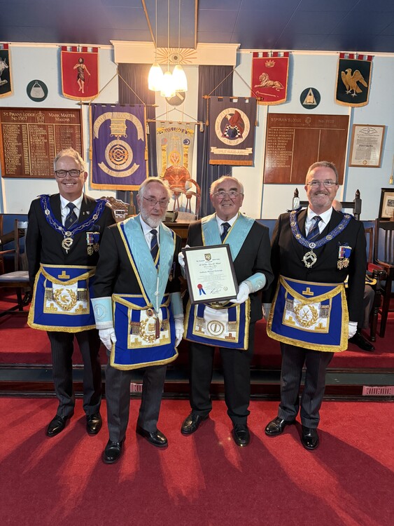 50 Years of Freemasonry for Tony Hoskings | Provincial Grand Lodge of Cornwall | How to become a Freemason in Cornwall | Freemasonry lodges near me Cornwall  | What is Freemasonry in Cornwall UK