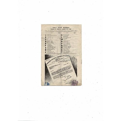 1947/48 Charlton Athletic v Stoke City Football Programme