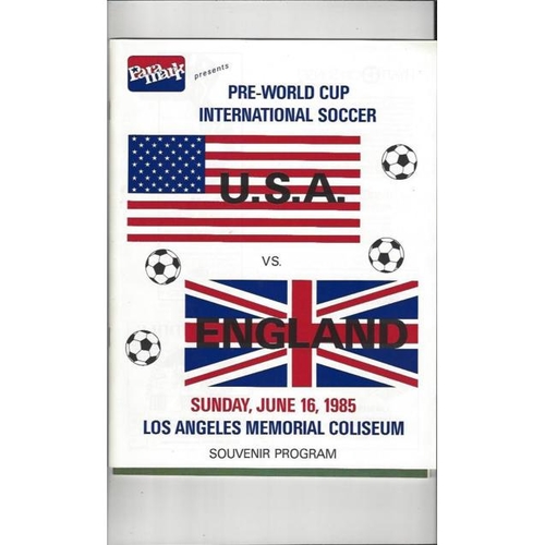 1985 USA v England Football Programme + KICK Magazine