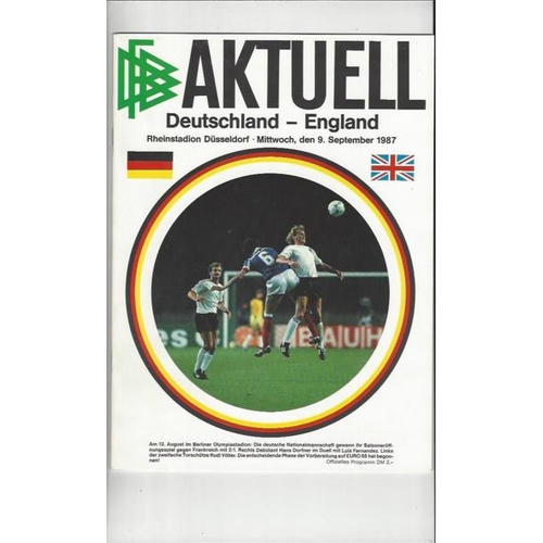1987 West Germany v England Football Programme