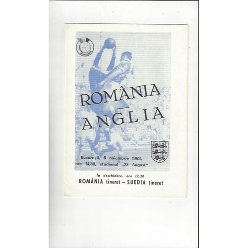 1968 Romania v England Football Programme