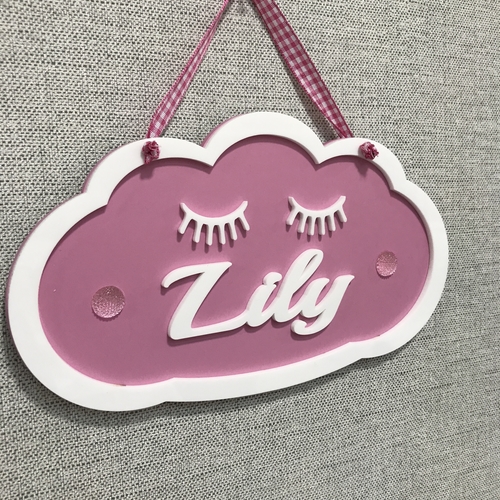 Sleepy cloud nursery sign