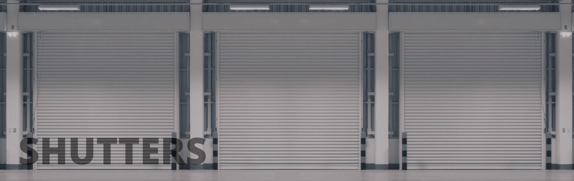 3 closed industrial shutters