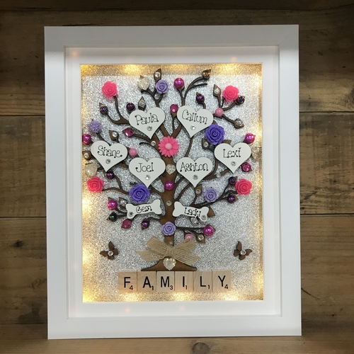 Large LED “ floral “  family tree frame