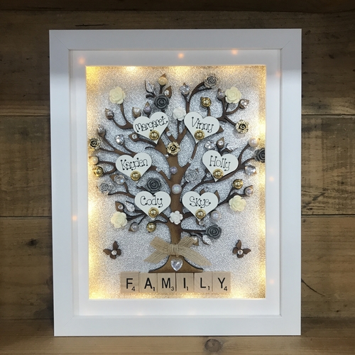 Large LED “ floral ” family tree frame