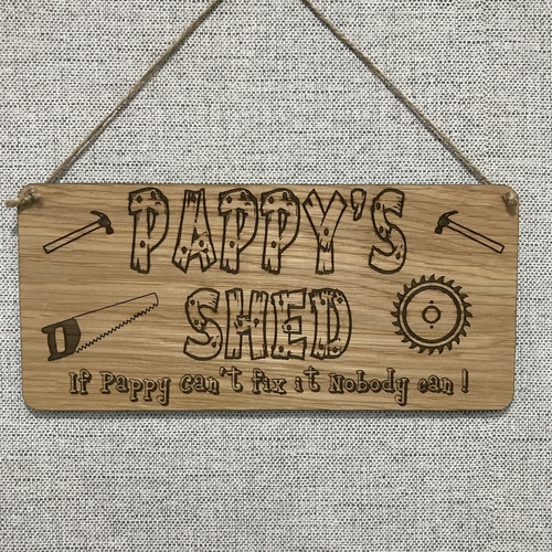 Grandads tool shed plaque