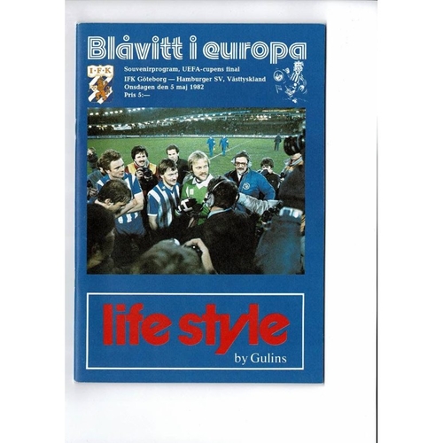 1982 Goteborg v Hamburg UEFA Cup Final Football Programme