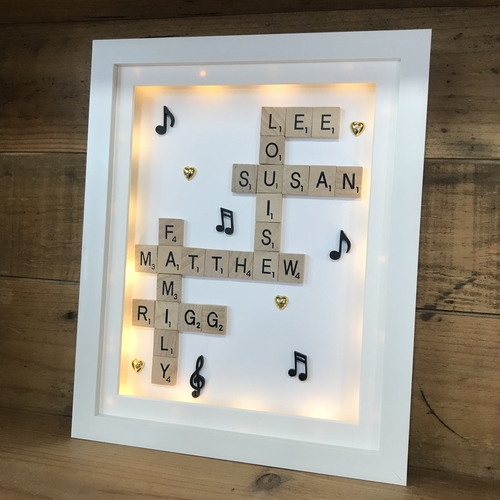 Musical scrabble word art