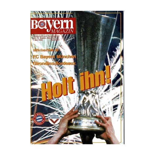 1996 Bayern Munich v Bordeaux UEFA Cup Final Football Programme