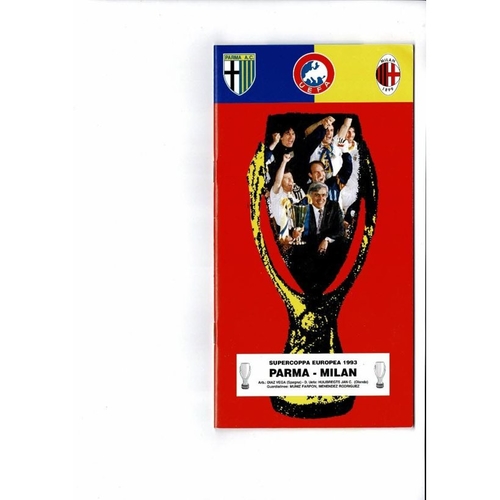 1993 Parma v AC Milan Super Cup Final Football Programme