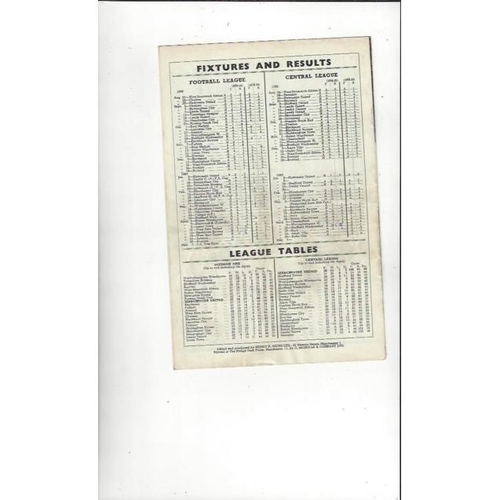 1959/60 Manchester United v West Ham United Football Programme