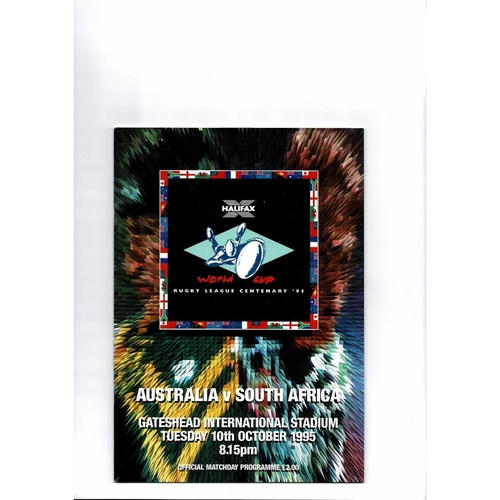 1995 Australia v South Africa Rugby League World Cup Programme