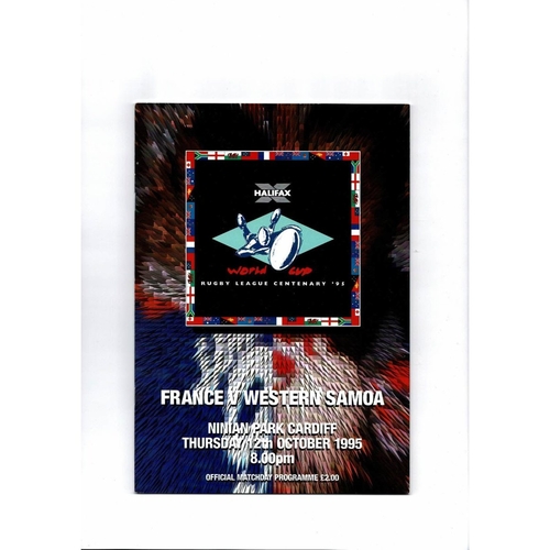 1995 France v Western Samoa Rugby League World Cup Programme