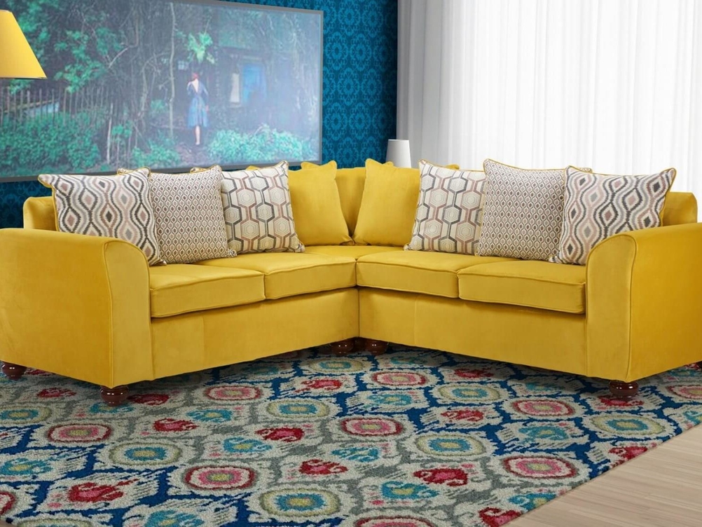 JASPER 2 CORNER 2  SOFA IN PLUSH GOLD