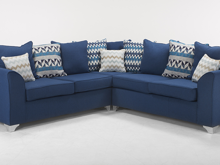 JASPER 2 CORNER 2  SOFA IN MARINE BLUE TWEED