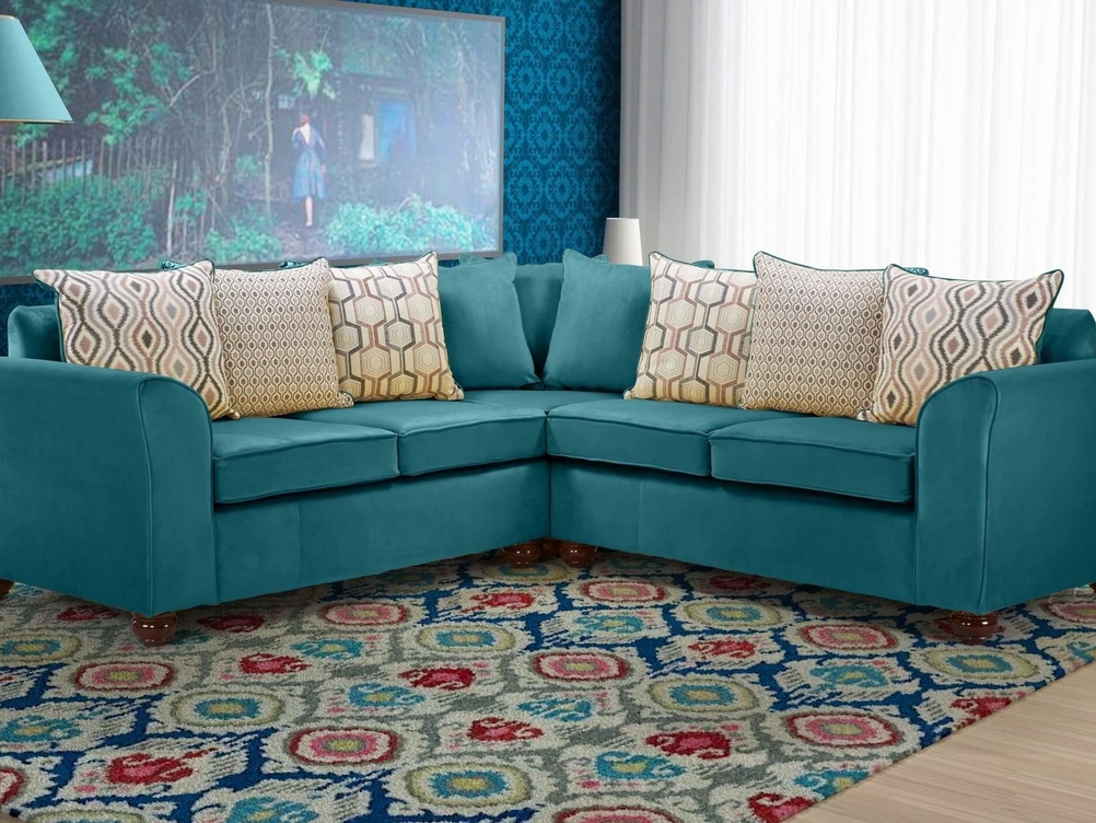 JASPER 2 CORNER 2  SOFA IN TEAL PLUSH