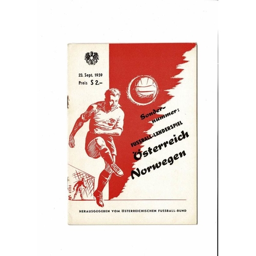 Austria v Norway Football Programme 1959 + Inserts