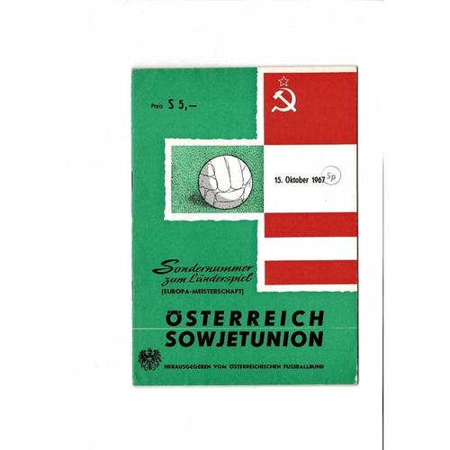 Austria v Russia Football Programme 1967