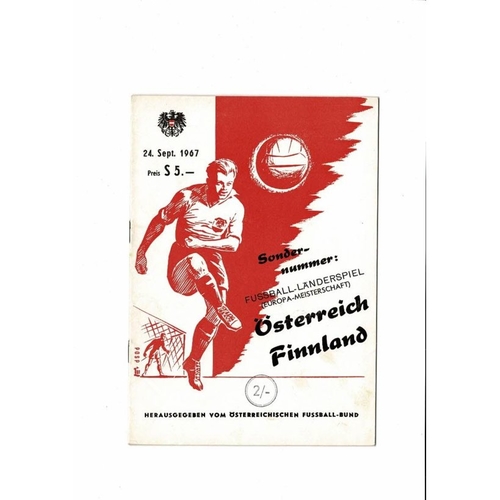 Austria v Finland Football Programme 1967