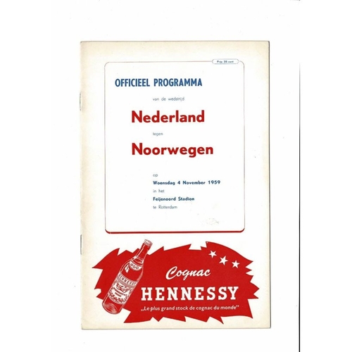 Holland v Norway Football Programme 1959