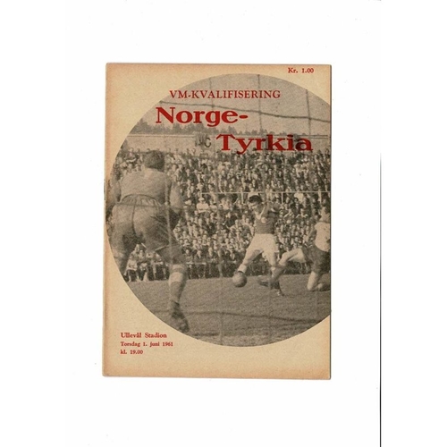 Norway v Turkey Football Programme 1961