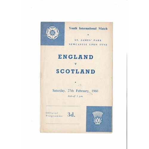 1960 England v Scotland Youth International Football Programme