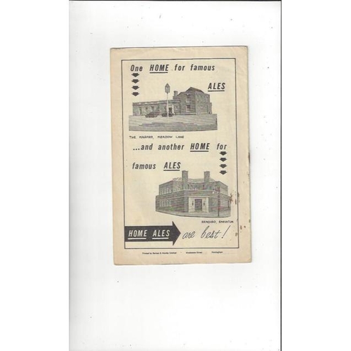 1957/58 Notts County v Doncaster Rovers Football Programme