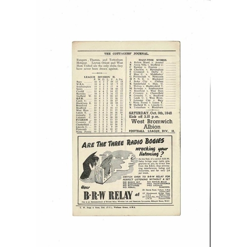 1948/49 Fulham v Queens Park Rangers Football Programme