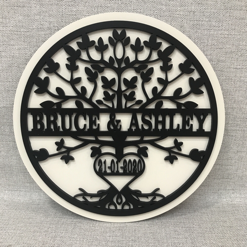 Customised Tree Of Life Monogram |Family Name sign