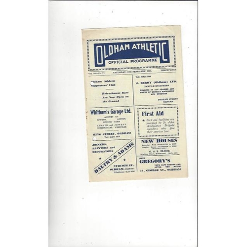 Oldham Athletic Home Football Programmes