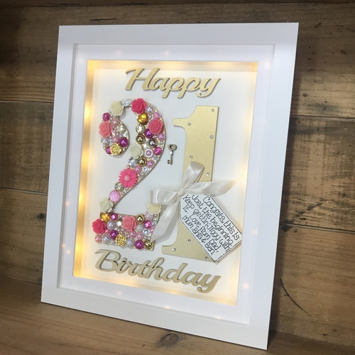 LED Happy 21 st birthday frame