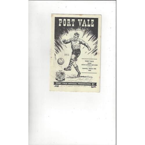 1955/56 Port Vale v Doncaster Rovers Football Programme