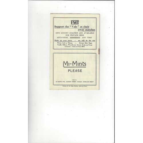 1955/56 Port Vale v Doncaster Rovers Football Programme