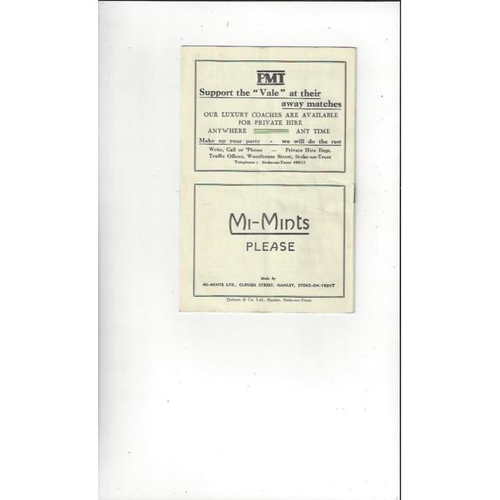 1956/57 Port Vale v Doncaster Rovers Football Programme