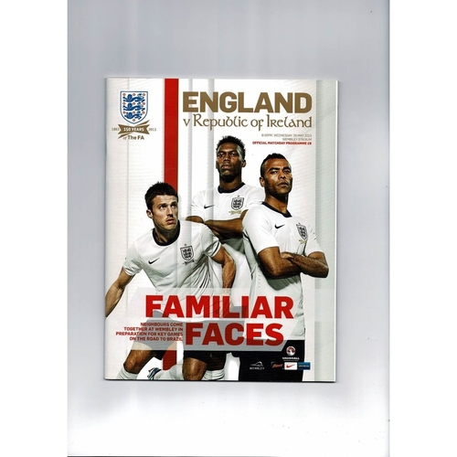 2013 England v Republic of Ireland Football Programme