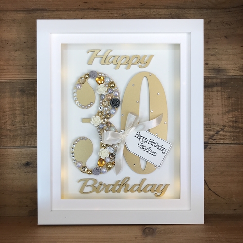 LED  Happy 30 th birthday frame