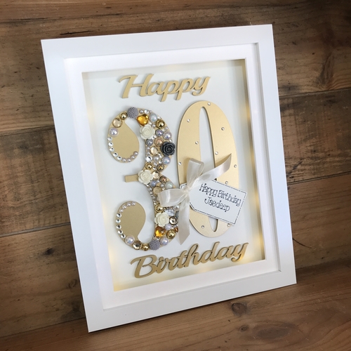 LED  Happy 30 th birthday frame