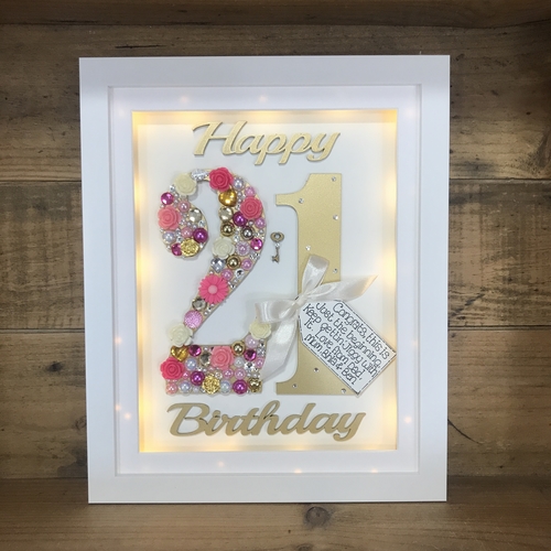 LED Happy 16 th birthday frame