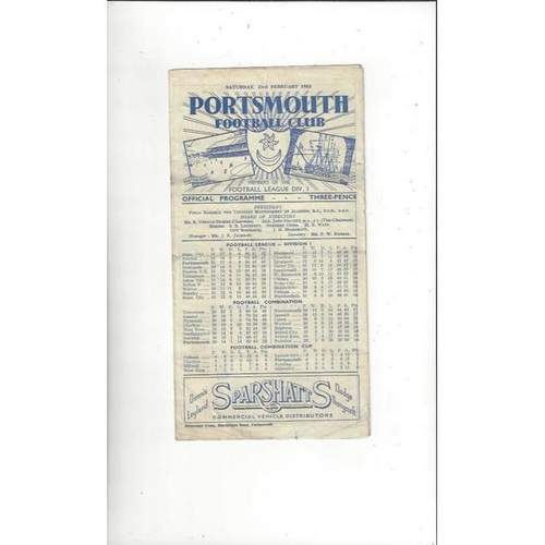 1951/52 Portsmouth v Doncaster Rovers FA Cup Football Programme