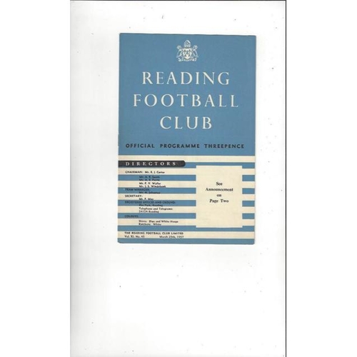 1956/57 Reading v Southampton Football Programme
