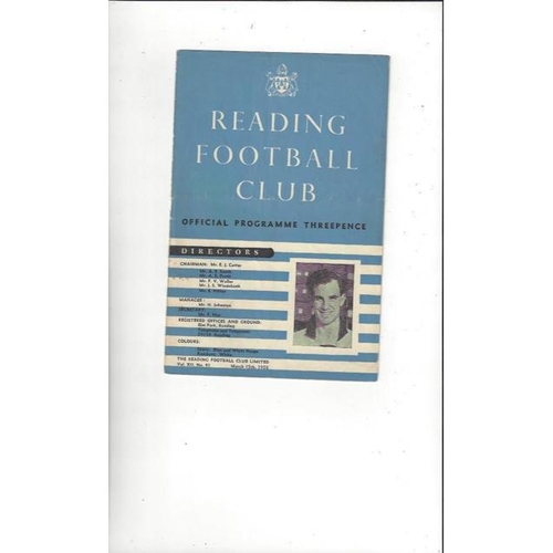 1957/58 Reading v Brighton Football Programme