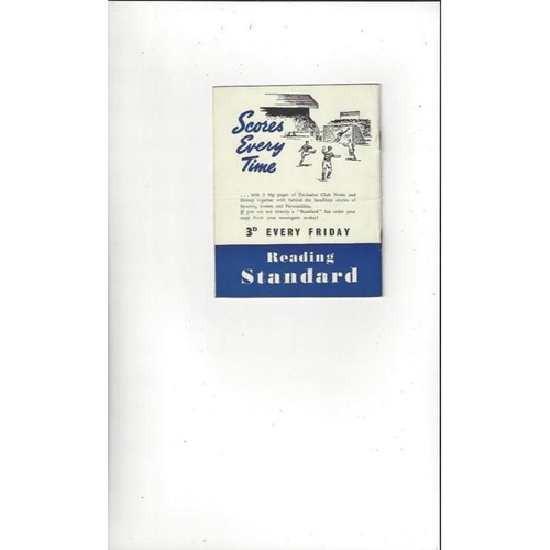 1958/59 Reading v Norwich City Football Programme