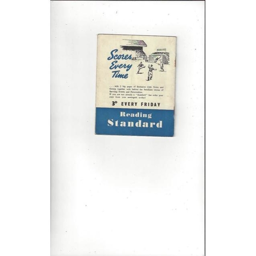 1958/59 Reading v Southend United Football Programme